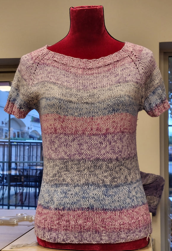 Fresh Berry Tee: An Introduction to Top-down Sweater Knitting